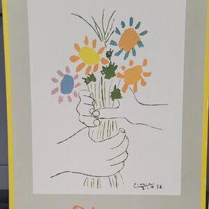 Pablo PICASSO Hand With Flowers Lithograph Art Print